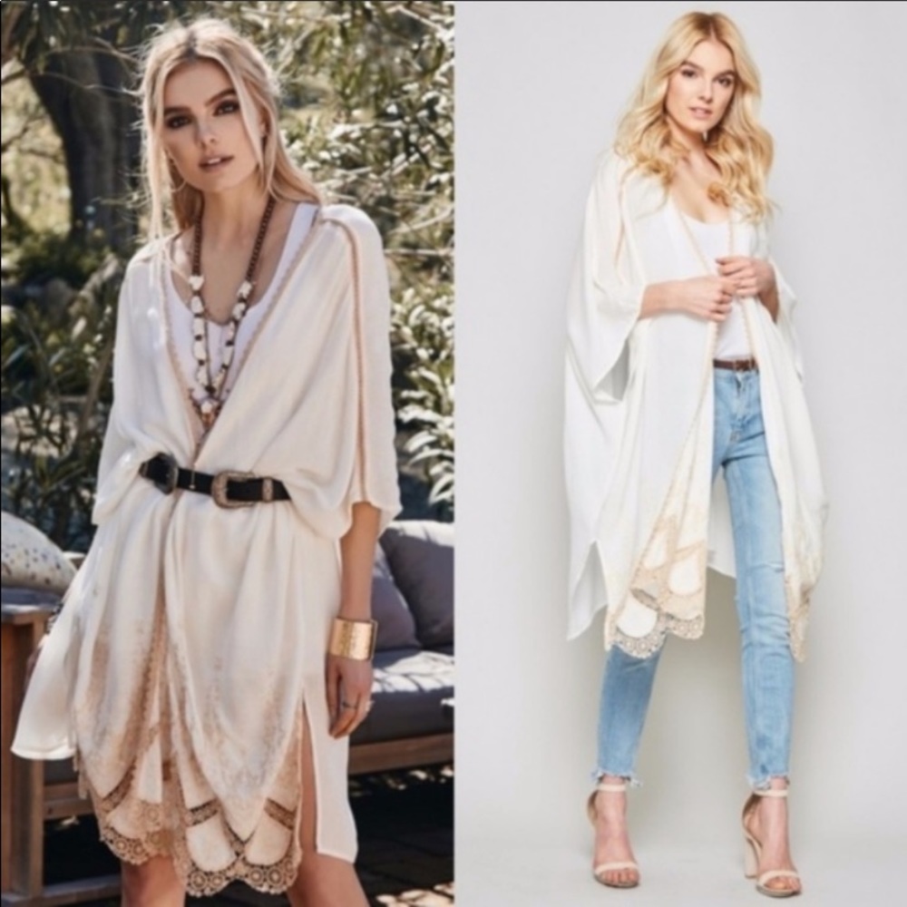 ✨🌟Ivory Lace Trim Kimono Cardigan🌟✨
